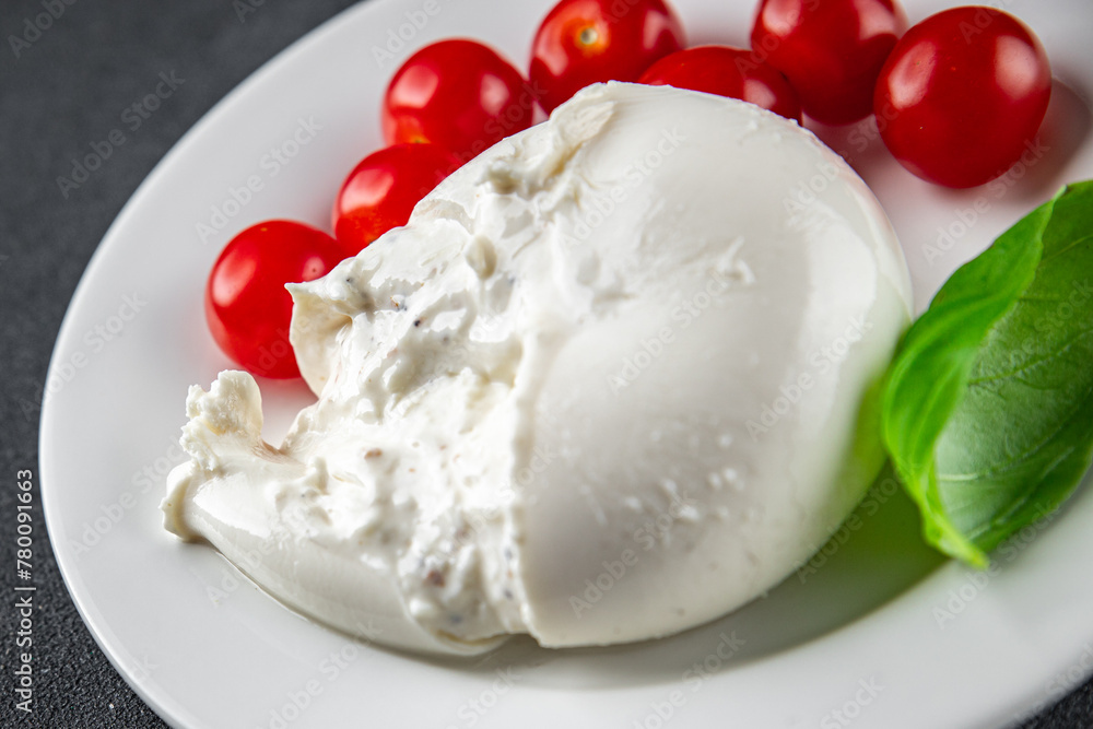 burrata cheese portion buffalo burrata cooking appetizer meal food snack on the table copy space food background rustic top view burrata cheese portion buffalo burrata cooking appetizer meal food snack on the table copy space food background rustic top view
