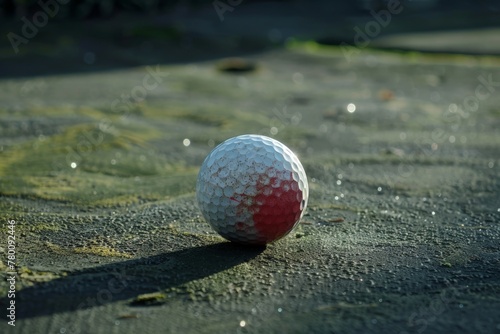 Golf balls on the golf course with golf clubs ready for golf in the first short.. Beautiful simple AI generated image in 4K, unique.