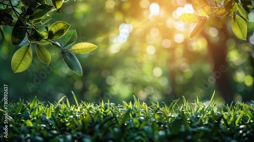 Sunlight Filtering Through Tree Leaves