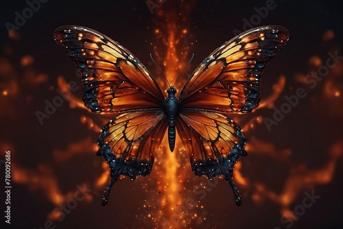 Ai-generated Beautiful butterfly with light Background, Butterfly on Abstract Background