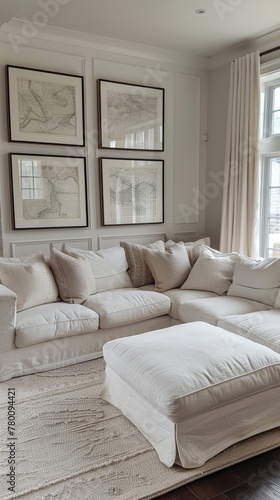 A Living Room Filled With Lots of White Furniture