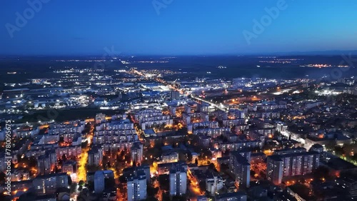 Wallpaper Mural Stara Zagora night street city drone view Torontodigital.ca