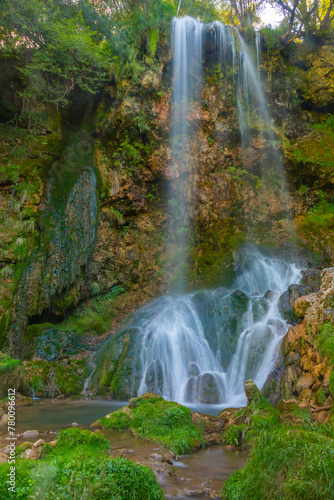 Gostilje waterfalls in Serbia during a summer sunny day photo