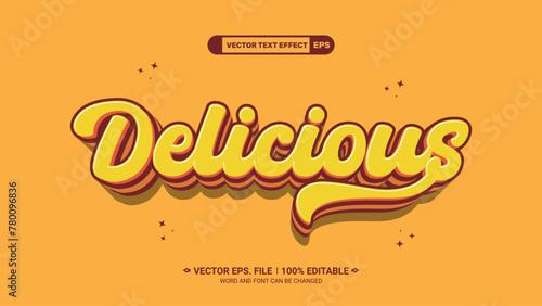Delecious 3d editable vector text style effect