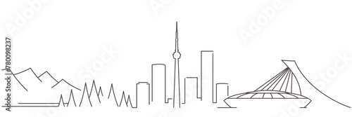 Canada Dark Line Simple Minimalist Skyline With White Background