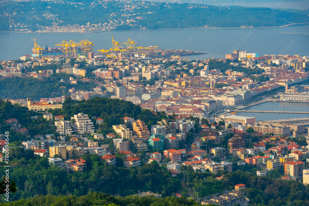 Fototapeta premium Panorama view of Italian town Trieste