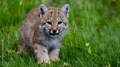 Adorable Bobcat Cub  A Glimpse of Wild Innocence