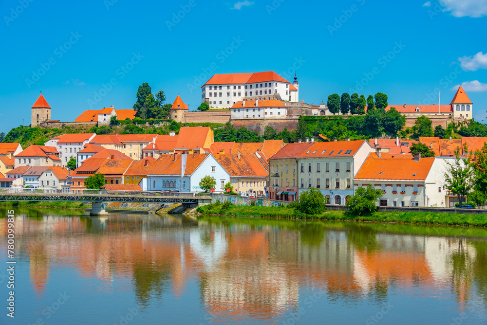 Panorama view of Slovenian town Ptuj