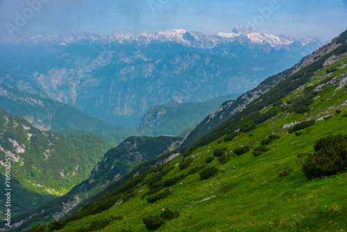Triglav national park viewed from Mount Vogel, Slovenia