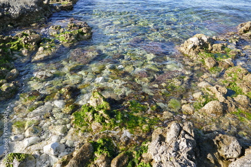 Colori del mare Adriatico in primavera. Bari, Italia