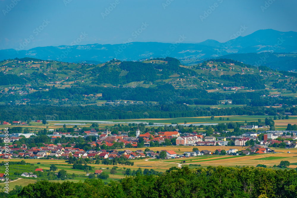 Slovenian countryside during a sunny day