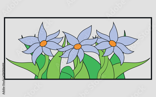 Illustration of flowers. Vector on a gray background © Dima
