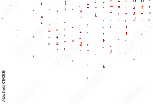 Light Red vector pattern with arithmetic signs.