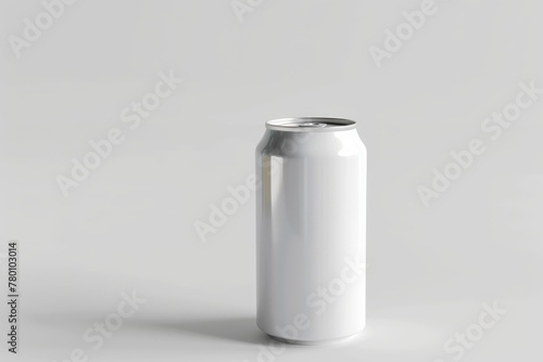Blank White Soda Can 3D Rendering Mockup.