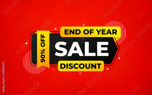 End of Year sale offer banner template. stock clearance background. end of year banner template design for web or social media, Sale special offer. abstract vector design.
