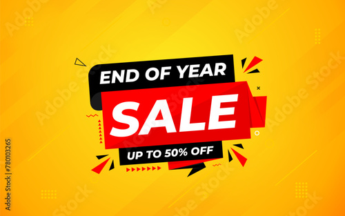 End of Year sale offer banner template. stock clearance background. end of year banner template design for web or social media, Sale special offer. abstract vector design.