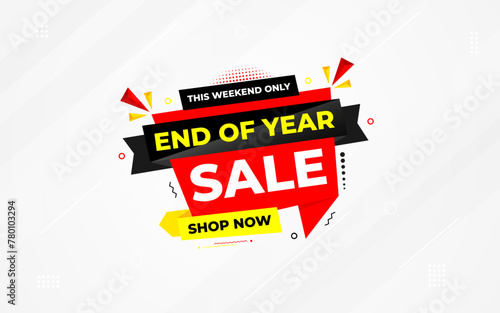 End of Year sale offer banner template. stock clearance background. end of year banner template design for web or social media, Sale special offer. abstract vector design.