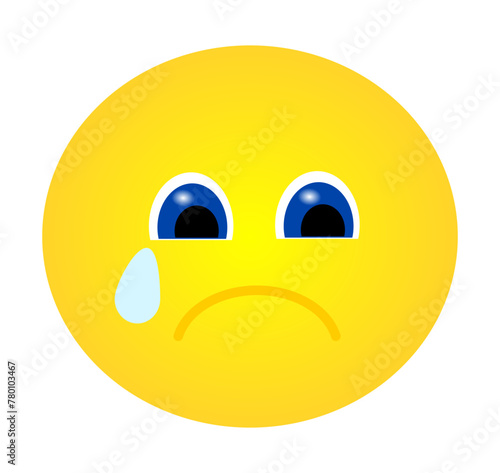 Sticker with a sad crying emoticon