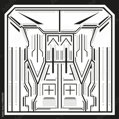 Puerta tecnológica vectorial para cualquier diseño. 