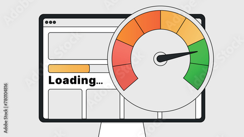 Web Page Loading Concept with Progress Speedometer