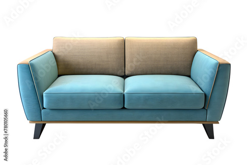 Modern style sofa, close-up, isolated on a transparent background.