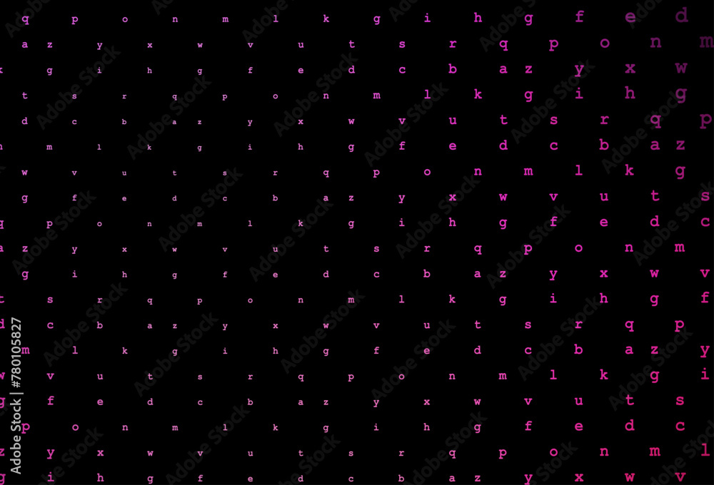 Dark pink vector cover with english symbols. Dark pink vector cover with english symbols.