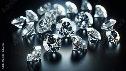 Glistening diamonds scattered across a sleek black background