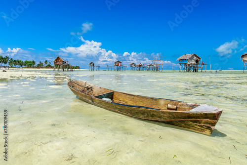 Beautiful landscapes view borneo sea gypsy water village in Maiga Island, Semporna Sabah, Malaysia. photo