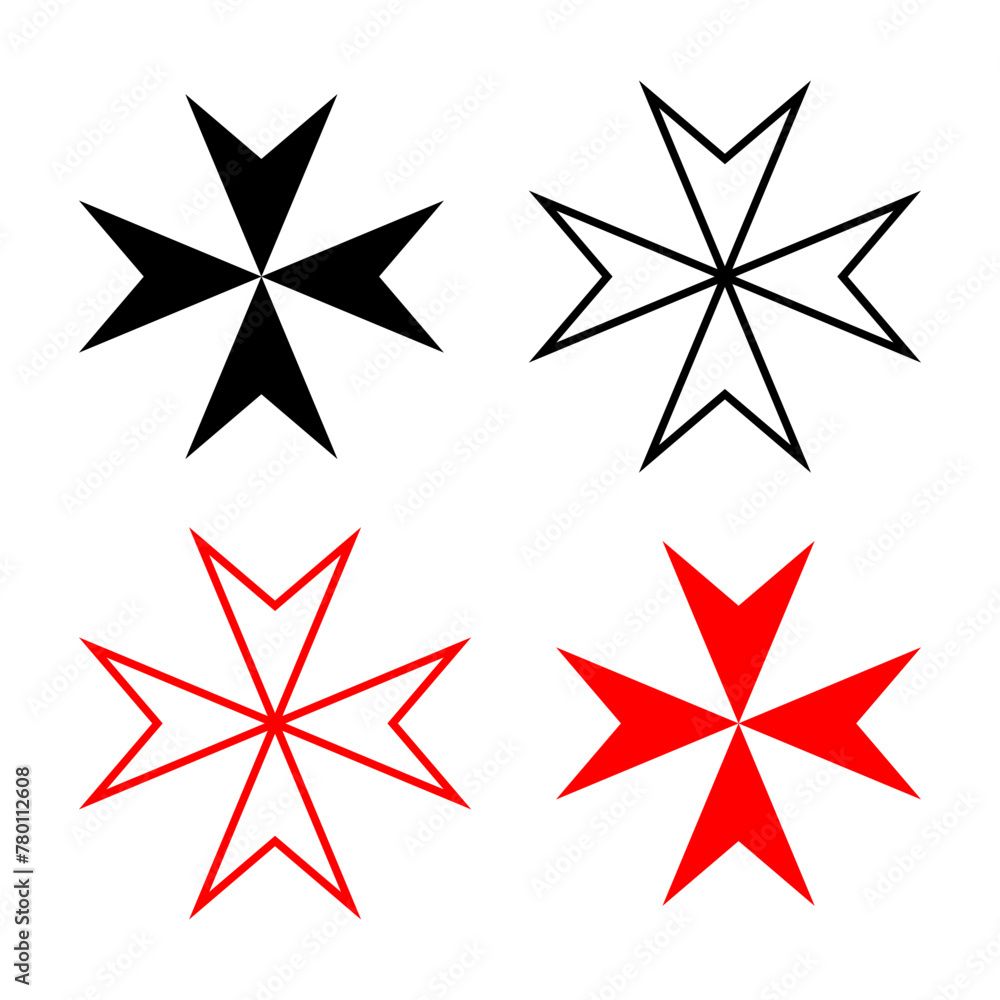set of maltese cross icons