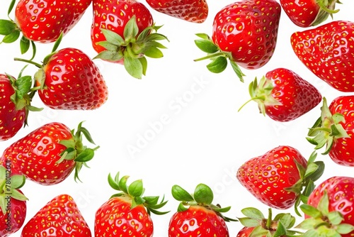 Strawberry circle portion on white background. Clipping path included.Strawberry pictures 