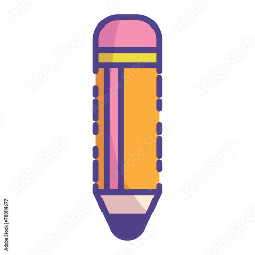 Icono de lapiz pastel colores tiernos,regreso al colegio. Ilustración vectorial con línea delgada,vector aislado sobre fondo blanco.  De vuelta a la escuela. Material para escribir
