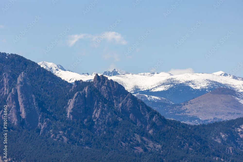 Boulder Flatirons Spring, Snow on Green Mountain