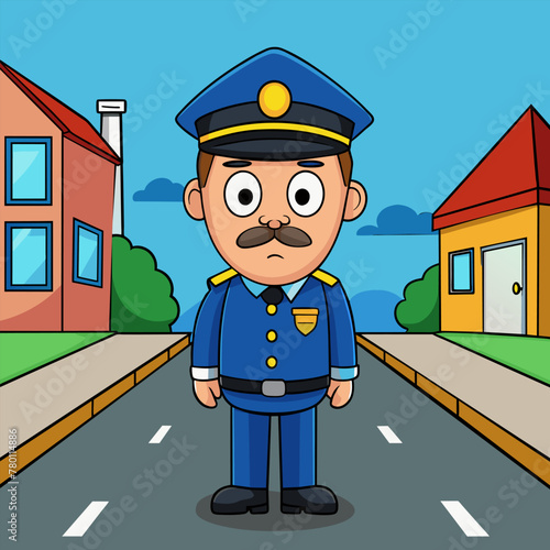 A police officer cartoon vector illustration 