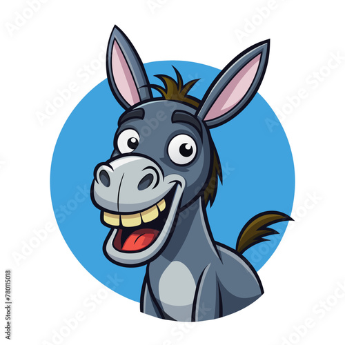 Cartoon donkey smile and happy vector image
