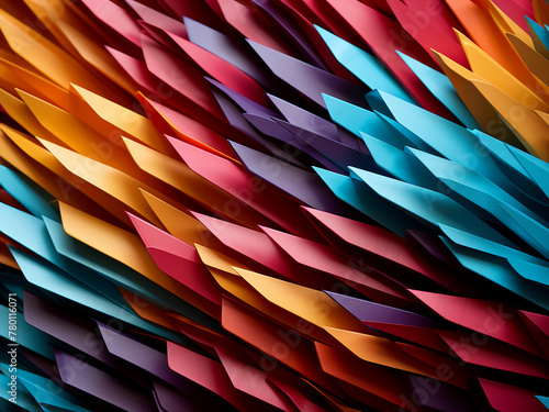 Abstract background showcases colorful paper strips evoking creativity