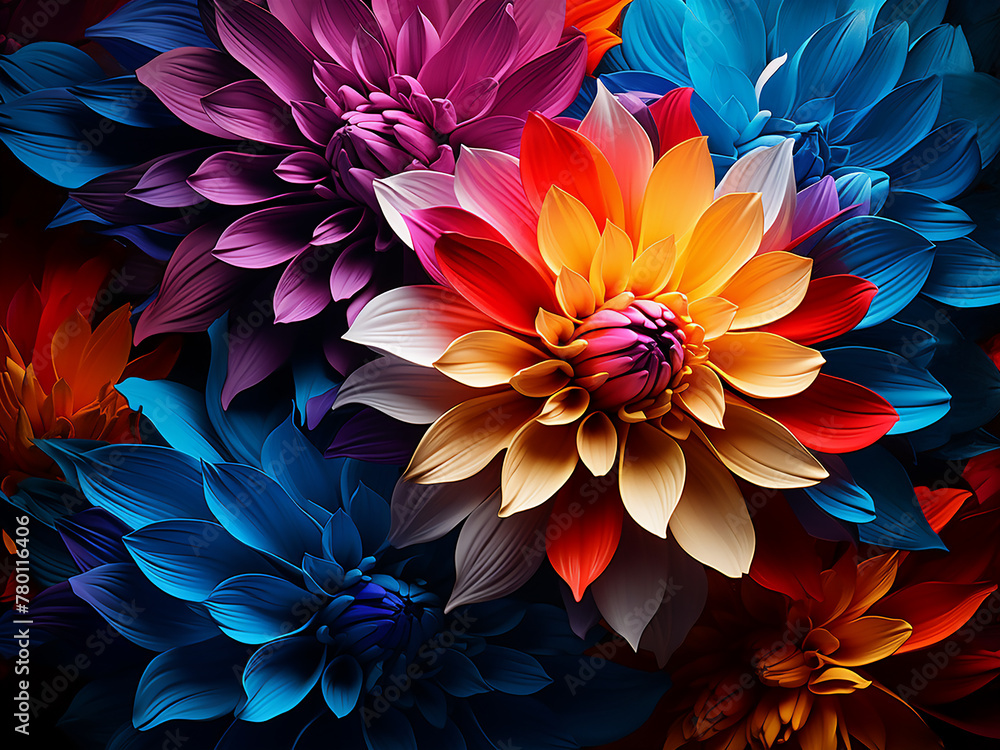 Artificial intelligence crafts a stunning floral design with vibrant petals