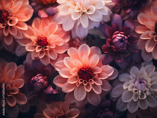 Color-filtered flowers compose an abstract floral background © Llama-World-studio