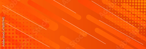abstract orange background with lines and halftone effect, vector