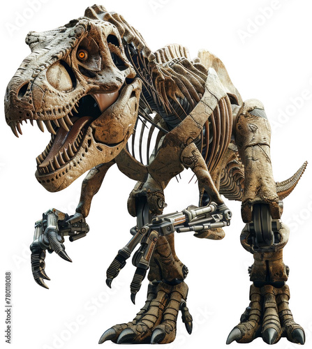 Dinosaur Skeleton Holding GunTransparent PNG Background