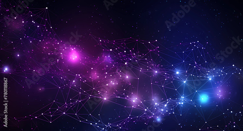A dark purple background with glowing