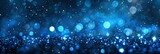 Abstract blue glitter background with bokeh lights . Digital illustration , Banner Image For Website, Background