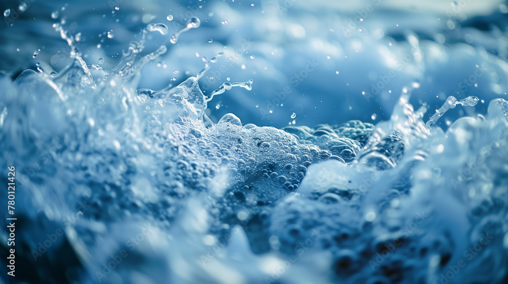 A large splash of water, with many small bubbles. AI. A large splash of water, with many small bubbles. AI.