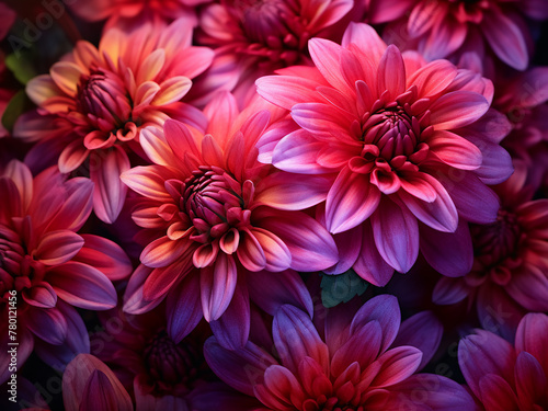 AI-generated collection featuring vibrant chrysanthemum bouquet, showcasing beauty in nature © Llama-World-studio