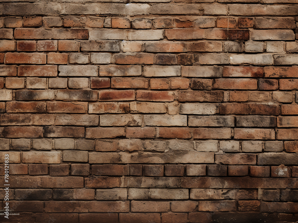 Weathered brick wall surface offers a textured backdrop Weathered brick wall surface offers a textured backdrop