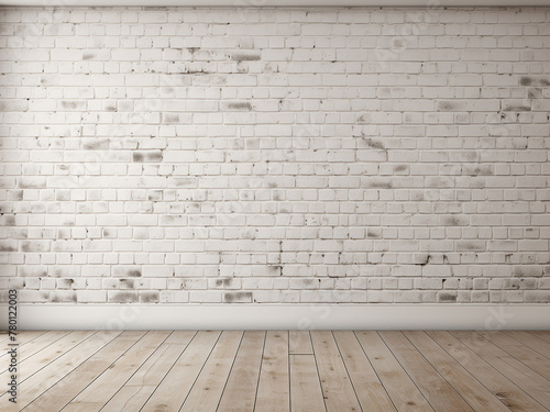 Background of a rural room showcases a white brick wall