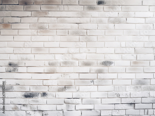 Interior design wallpaper features a white brick wall texture backdrop