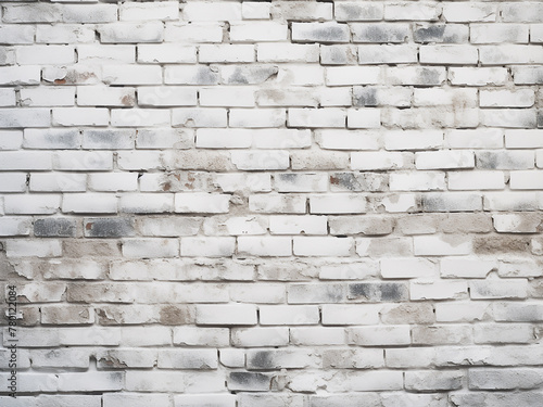 Background showcases textures and surface of a white brick wall