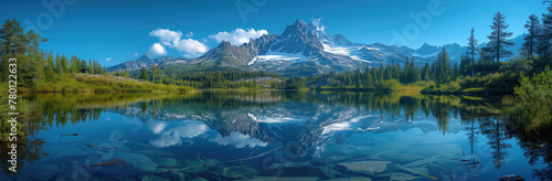 reflection of Mountains on a lake Alpine © Beauty Photographer 