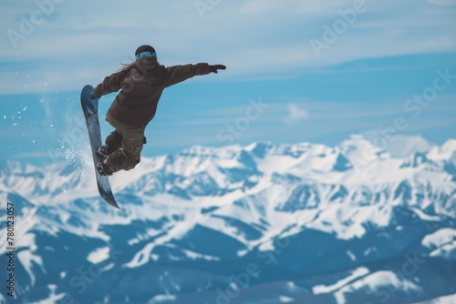 people snowboarding on the snow in the winter. Beautiful simple AI generated image in 4K, unique.