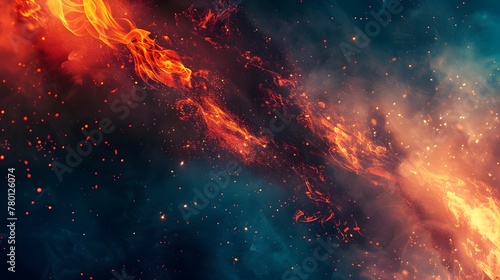 Intense Fiery Nebula in Futuristic Spacescapes